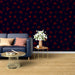 Papier peint moderne avec motifs triangles rouges et noirs pour salon contemporain