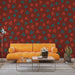 Papier peint moderne avec motifs triangles bicolores rouges et bleus pour salon contemporain