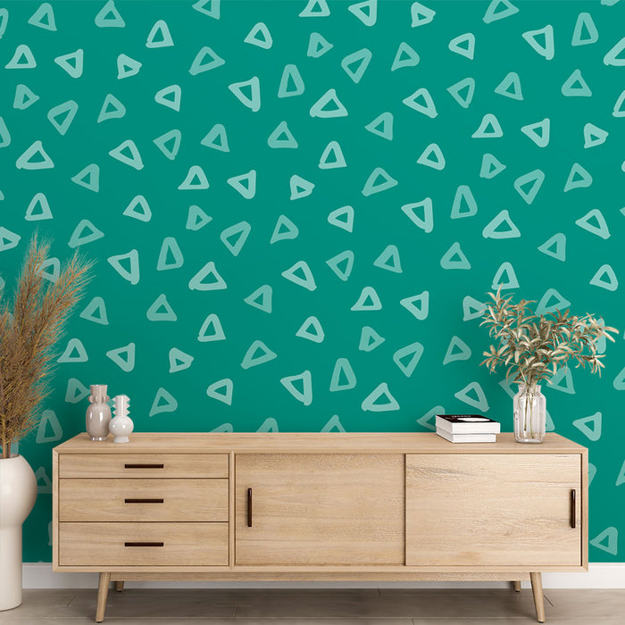 Papier peint motif triangle | Vert et Aqua