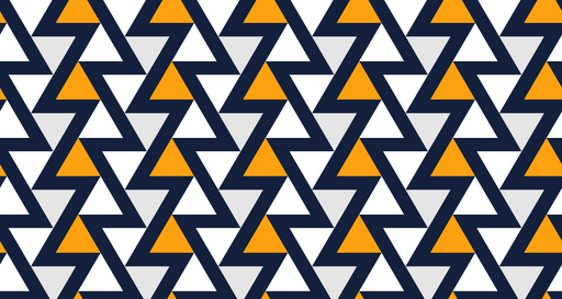 Papier peint géométrique Triangles bleu marine, orange et crème