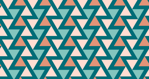 Papier peint géométrique Motif triangles en turquoise et corail