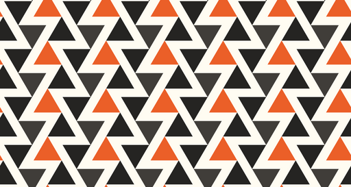 Papier peint géométrique Motif triangulaire orange et noir