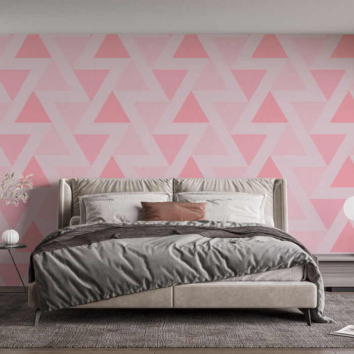 Papier peint géométrique rose | Design moderne