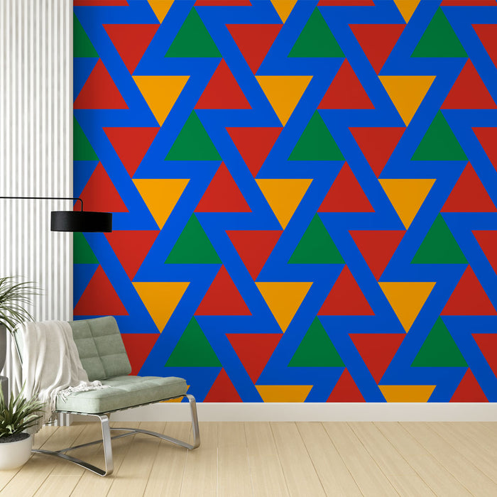 Papier peint géométrique | Triangle Multicolore