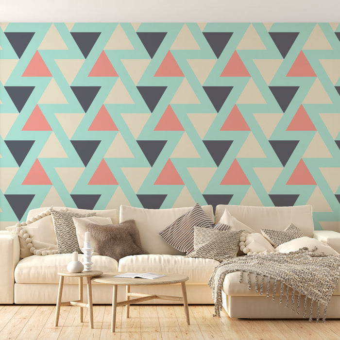 Papier peint géométrique | Triangles pastel modernes