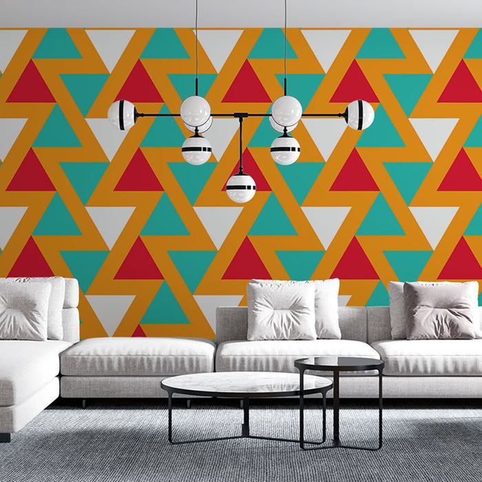 Papier peint géométrique | Motifs triangles colorés