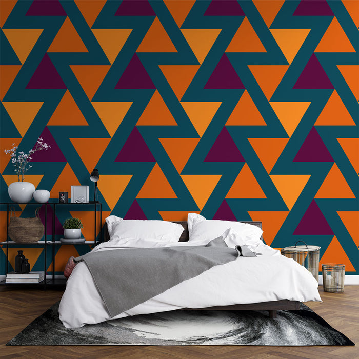 Papier peint géométrique | Motif triangulaire coloré