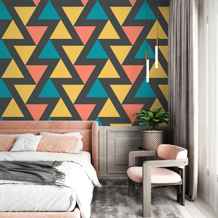 Papier peint triangles | Design géométrique coloré