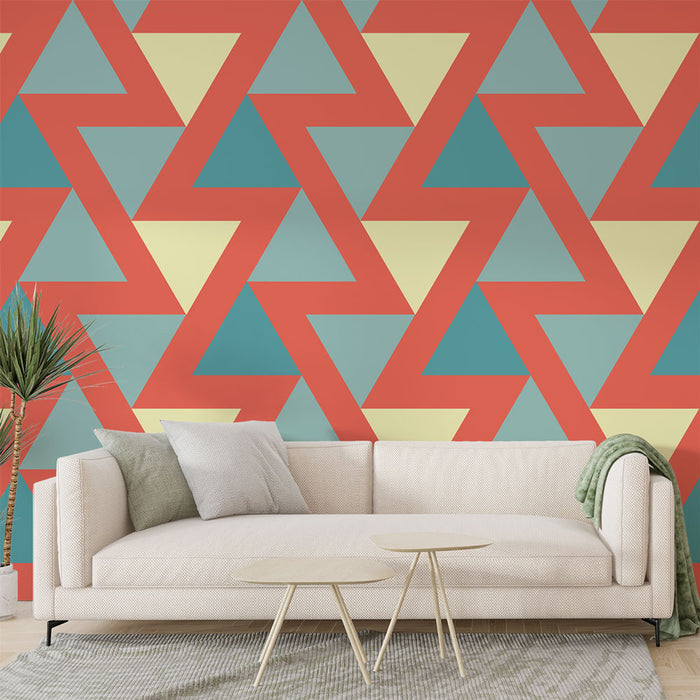 Papier peint géométrique | Motif triangles multicolores