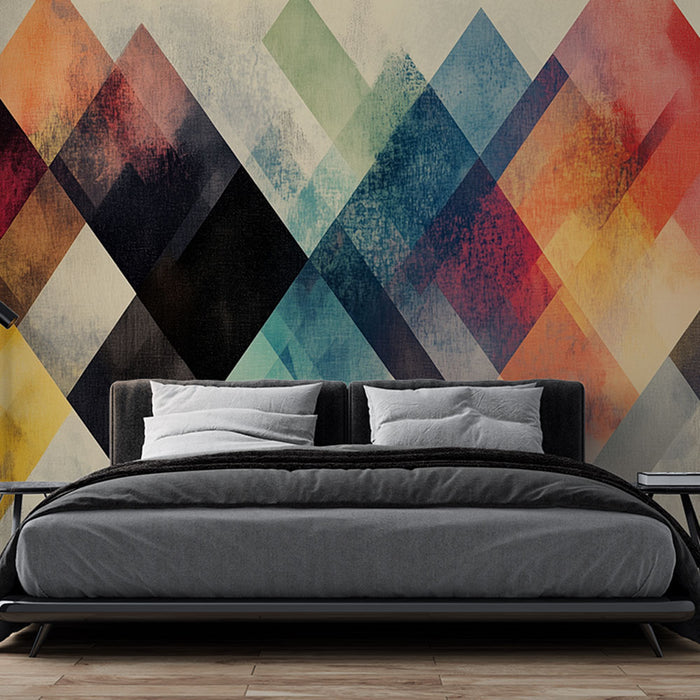 Papier peint géométrique | Motif coloré et dynamique