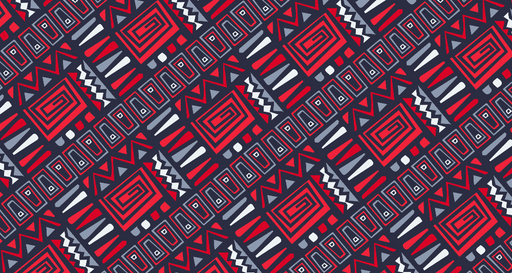 Papier peint géométrique Rouge, Noir et Blanc