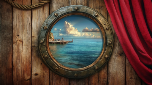 Papier peint hublot marin Paysage côtier envoûtant