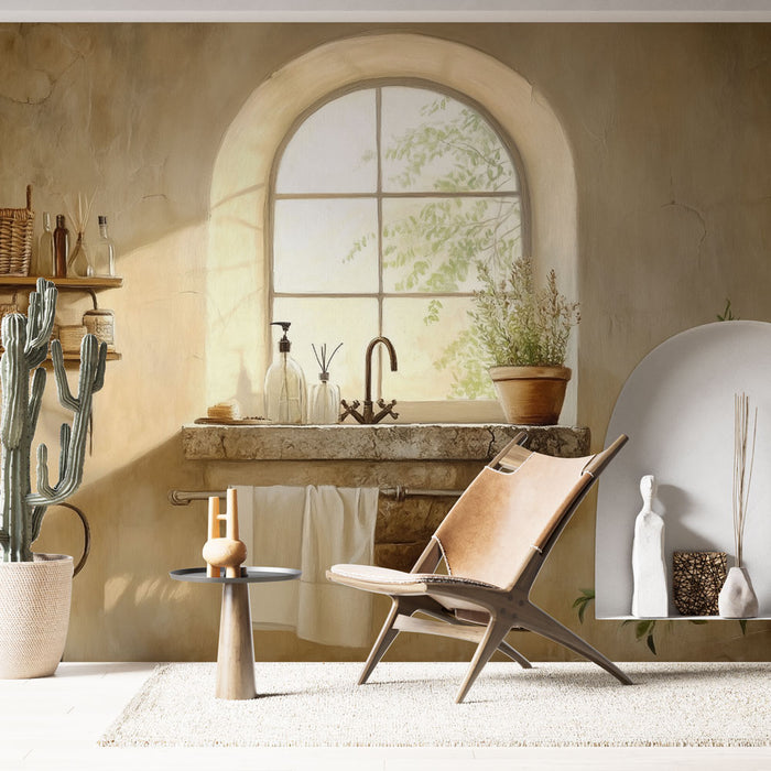 Papier peint ambiance rustique | Décoration murale naturelle