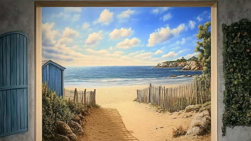 Papier peint Plage Vue Imprenable sur l'Océan