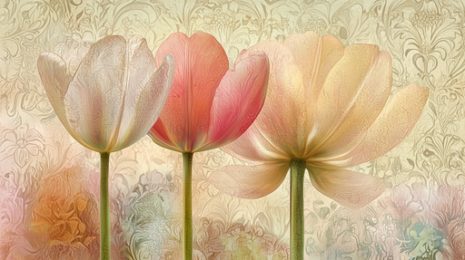Papier peint tulipes Design artistique floral