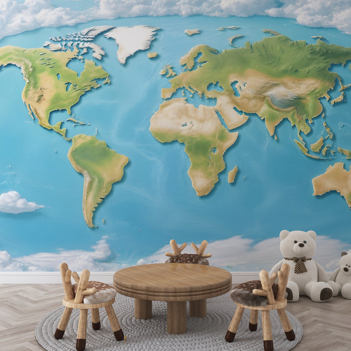 Papier peint carte du monde | Illustration artistique du monde