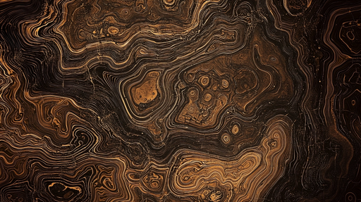 Papier peint abstrait Motif tourbillonnant doré et noir