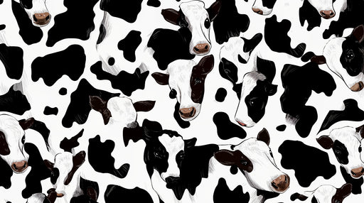 Papier peint vache Motif comique en noir et blanc