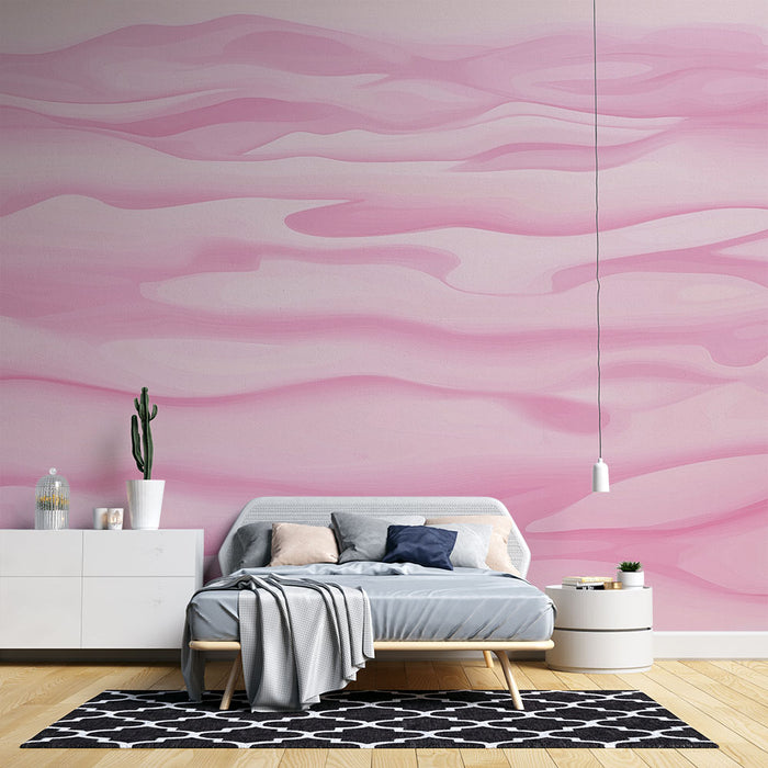 Papier peint abstrait rose | Onde douce et subtile