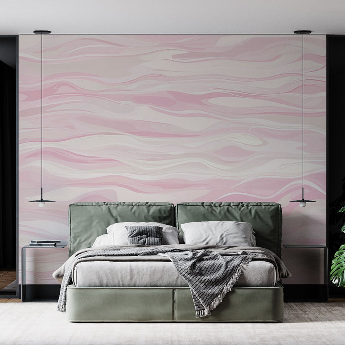 Papier peint marbré | Nuances de rose pastel