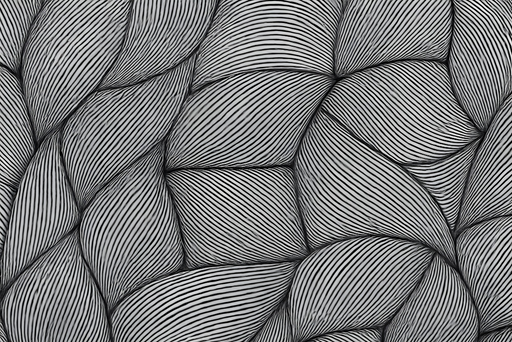 Papier peint graphique Motif ondulé noir et blanc