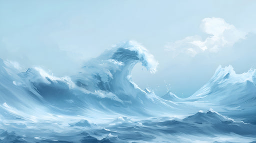Papier peint océan Vagues majestueuses en bleu