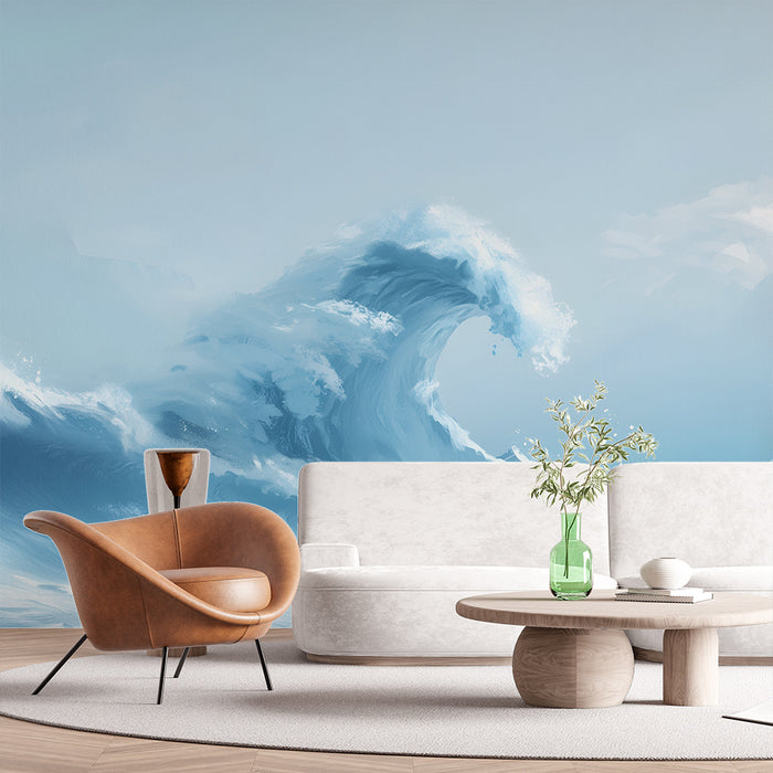 Papier peint océan | Vagues majestueuses en bleu