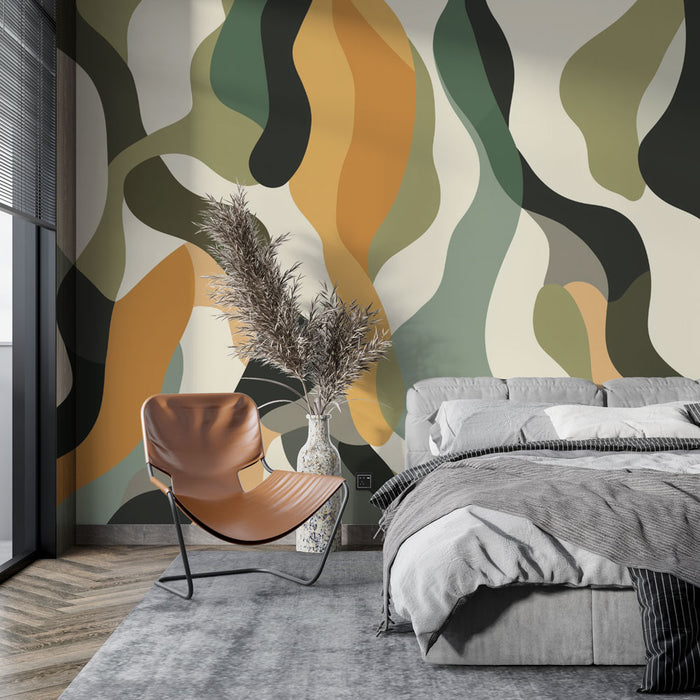 Papier peint abstrait | Design ondulé et naturel