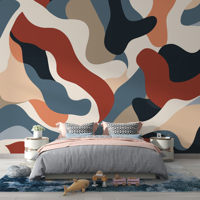 Papier peint abstrait | Camouflage multicolore