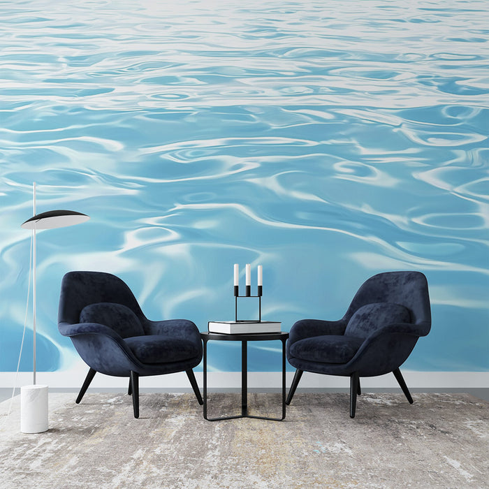 Papier peint aquatique | Vagues translucides bleues