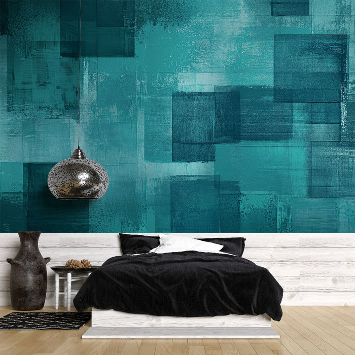 Papier peint abstrait | Dégradé de bleu et turquoise