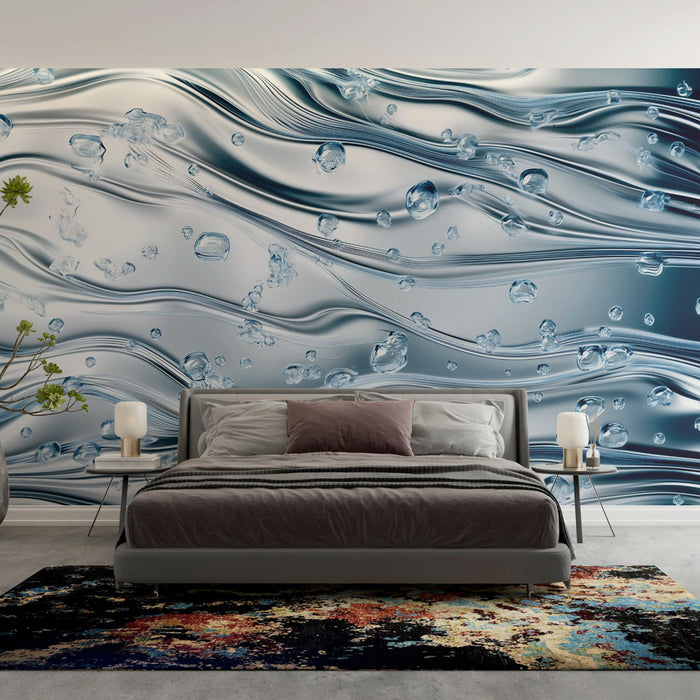 Papier peint effet ondulations | Design liquide et moderne