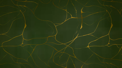 Papier peint abstrait Vert et Doré