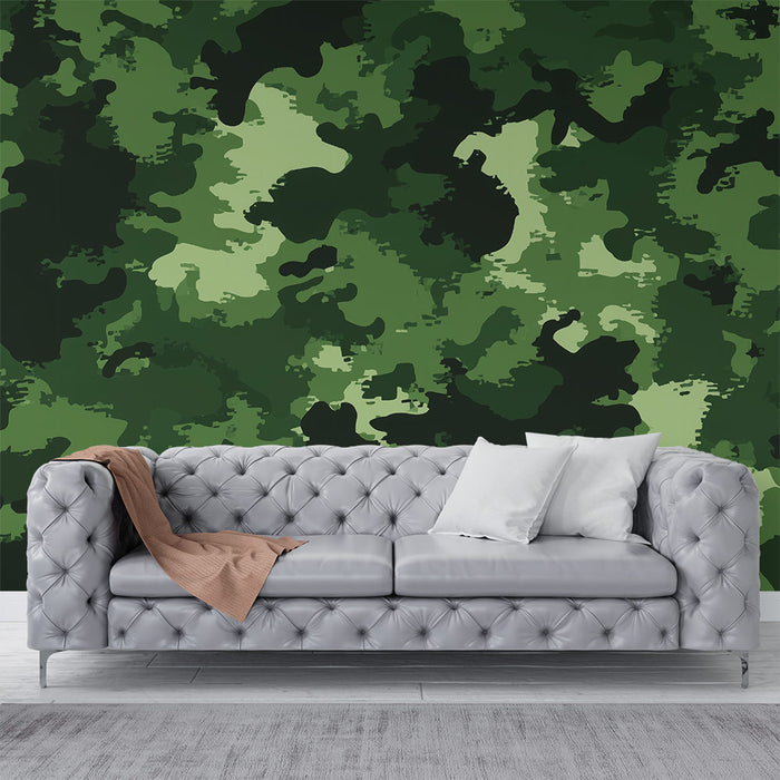 Papier peint camouflage | Design militaire vert
