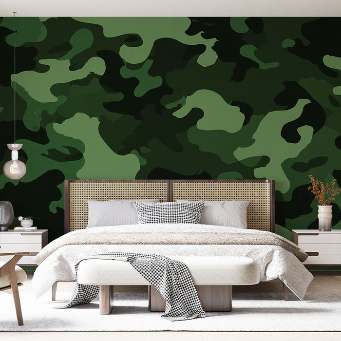 Papier peint camouflage | Motif militaire vert