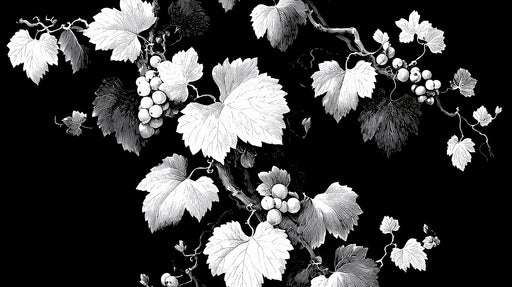 Papier peint vignes Noir et Blanc