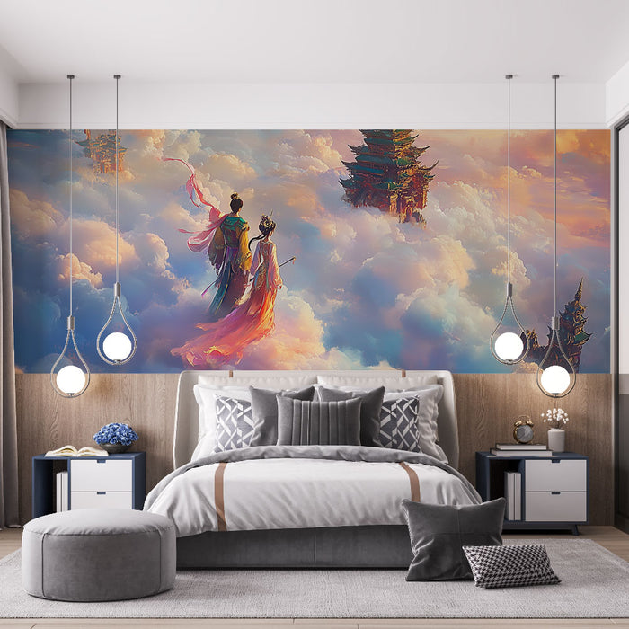 Papier peint ciel fantastique | Voyage céleste oriental