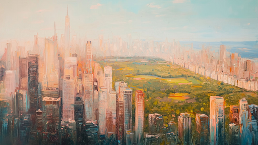 Papier peint urbain Vue panoramique de la ville et parc