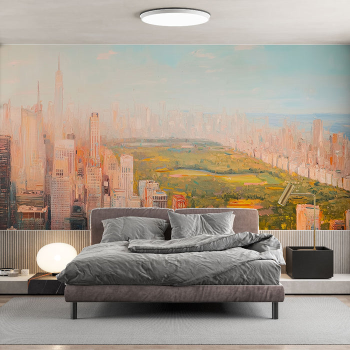 Papier peint urbain | Vue panoramique de la ville et parc