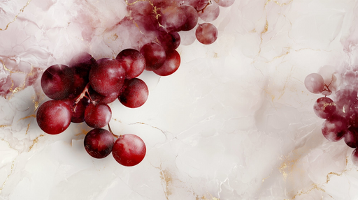 Papier peint raisins Élégance fruitée sur fond marbré