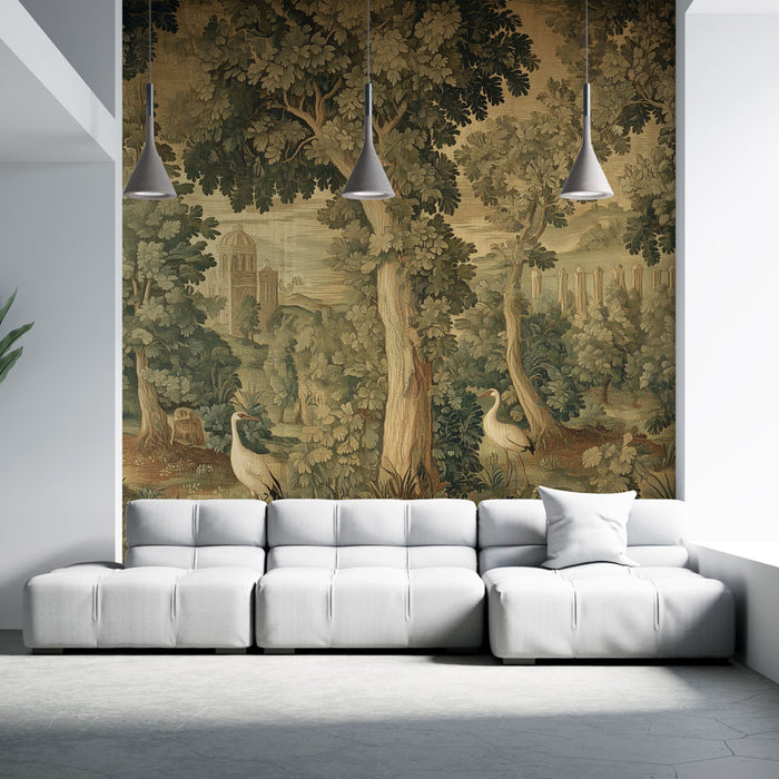 Papier peint paysage forestier | Tapisserie élégante