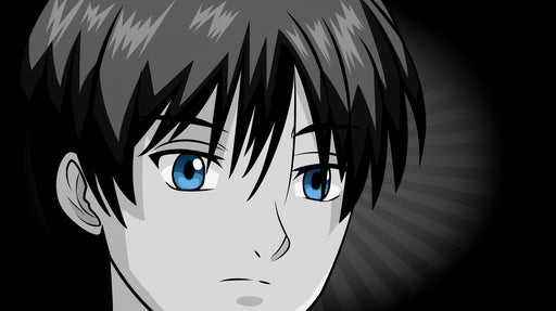 Papier peint personnage animé Fond sombre et yeux bleus