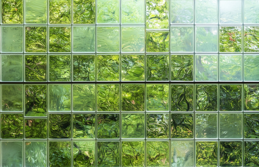 Carreaux de verre verts Élégant jeu de textures