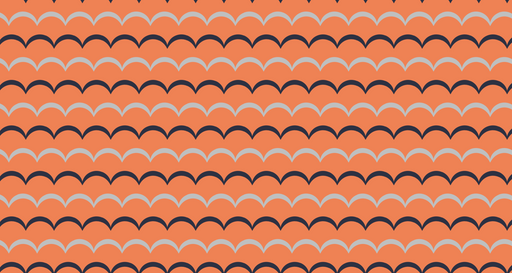 Papier peint motifs vagues Style rétro orange et noir