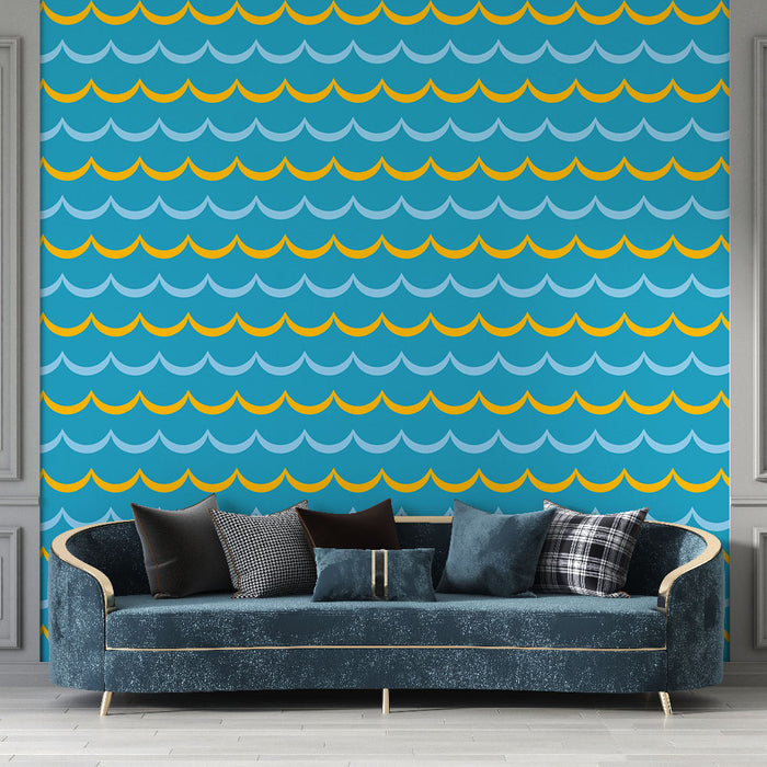 Papier peint vagues | Design coloré et dynamique