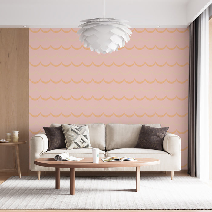 Papier peint motif vague | Design doux et pastel