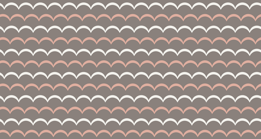 Papier peint vagues Motif rétro rose et blanc sur fond taupe