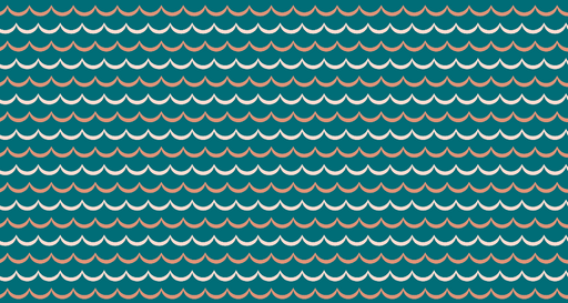 Papier peint vagues Motif bleu et corail
