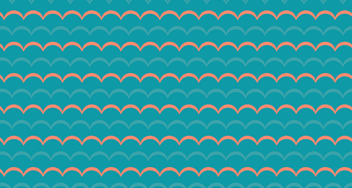 Papier peint graphique Écailles turquoise et corail