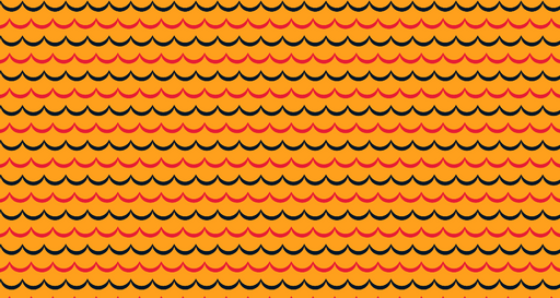 Papier peint vagues Motif orange et noir